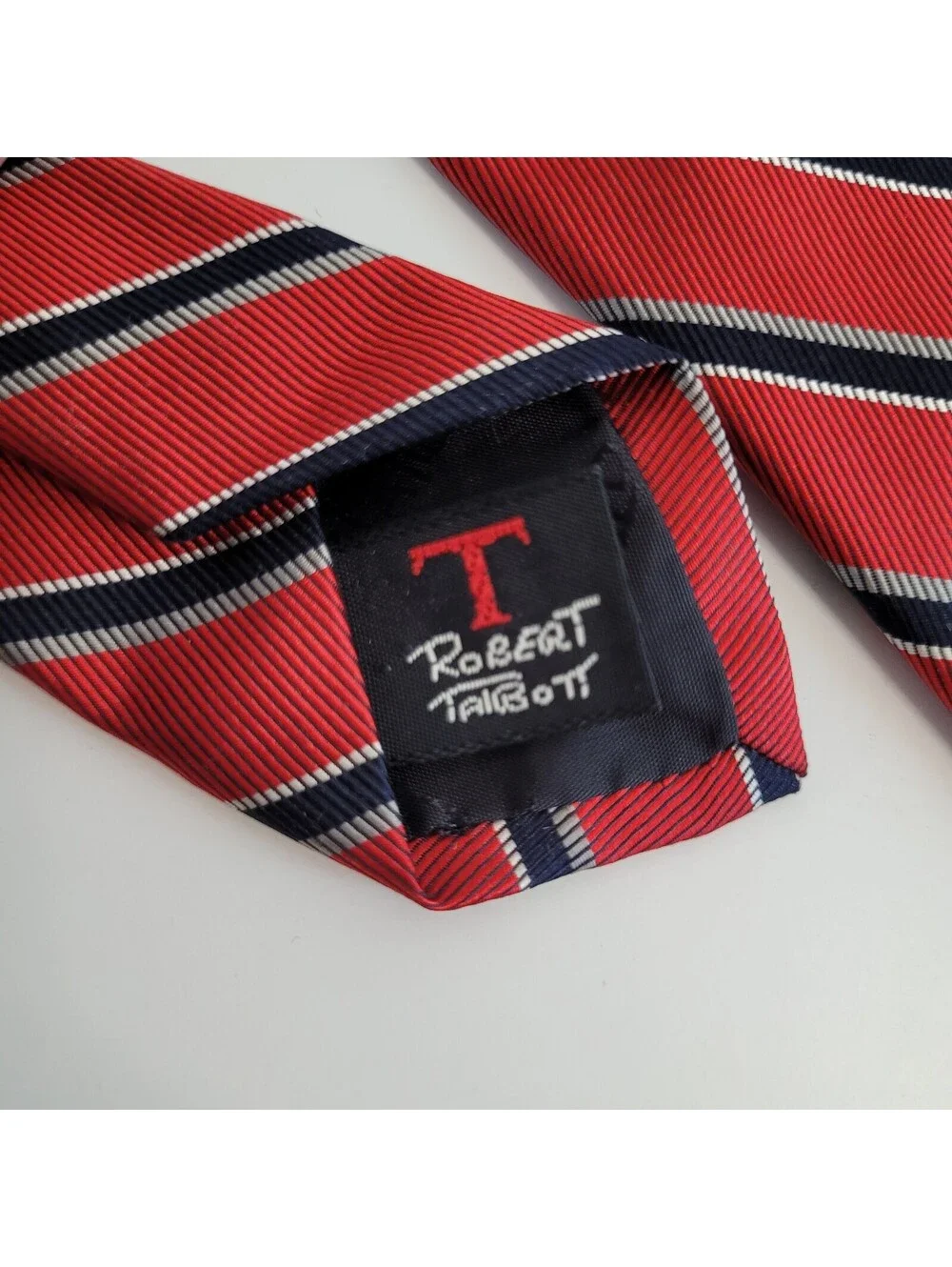 Robert Talbott for Young Man's Fancy San Francisco Tie Red Navy Stripe